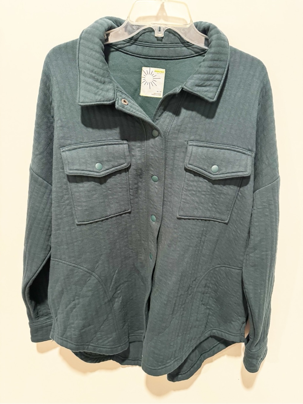 OFFLINE by Aerie Green Oversized Snap Front Shacket